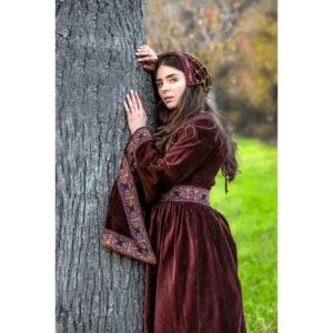 Elaine Noble Lady's Velvet Bonnet - Bordeaux