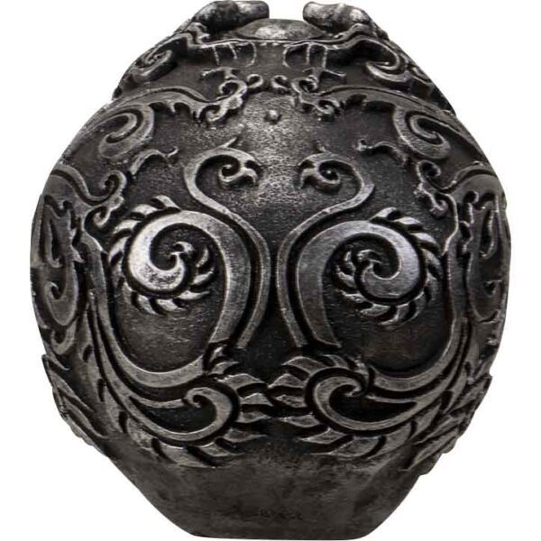 Silver Baroque Skull Statue