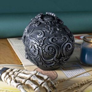 Silver Baroque Skull Statue