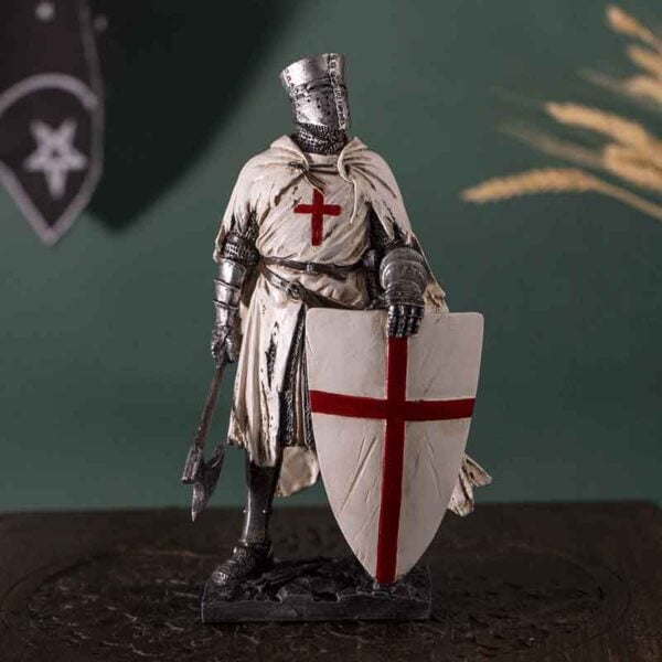 Battleworn Crusader with Axe Statue