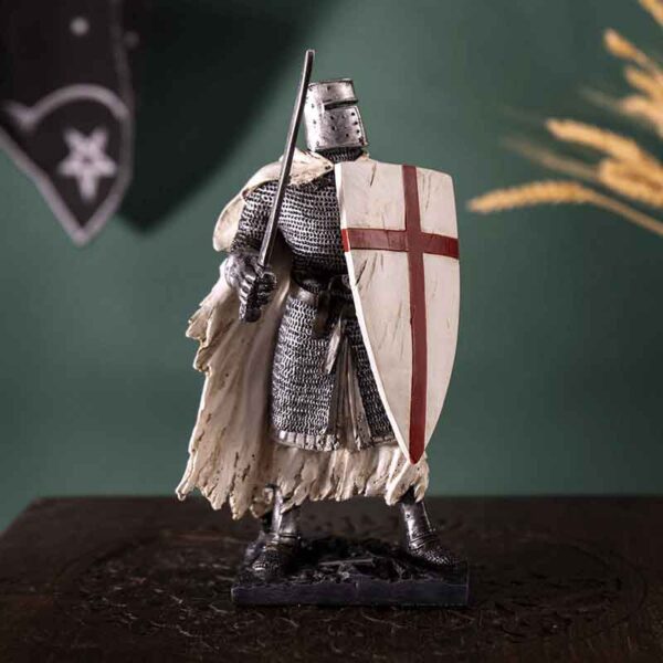 Battleworn Knight with Sword Statue