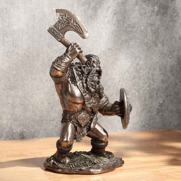 Cartoon Viking Warrior with Axe Statue