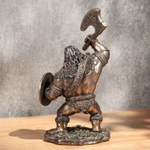 Cartoon Viking Warrior with Axe Statue