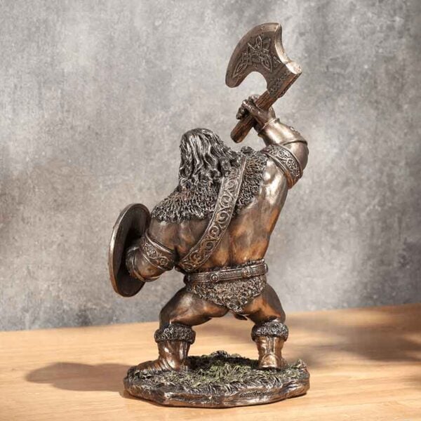 Cartoon Viking Warrior with Axe Statue