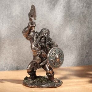Cartoon Viking Warrior with Axe Statue