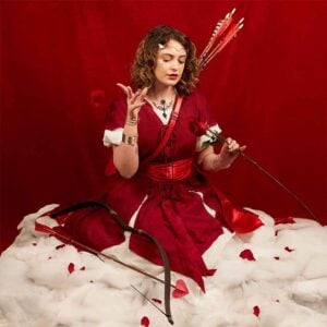 Robyn Short Hooded Medieval Dress with Chemise - Burgundy Wine