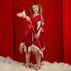 Robyn Short Hooded Medieval Dress with Chemise - Burgundy Wine