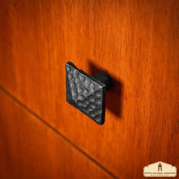 Hand Forged Iron Square Knobs - Set of 4