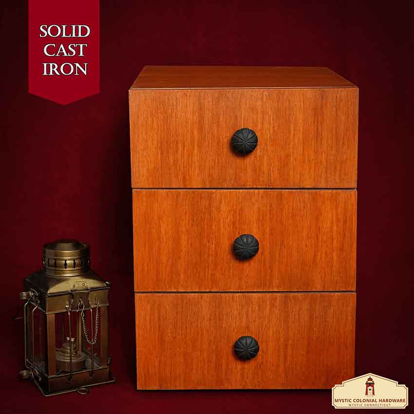 Sunburst Iron Knob Set of 4