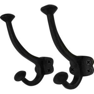 Vintage Style Cast Iron Wall Hooks - Set of 2