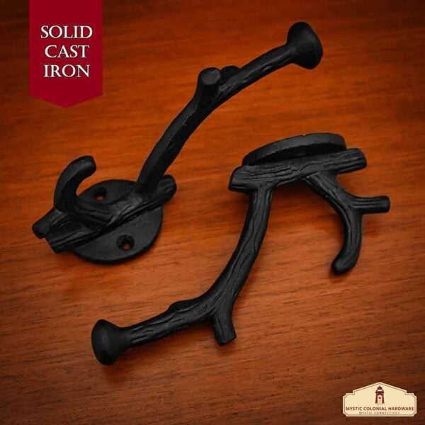 Cast Iron Branch Wall Hook - Set of 2