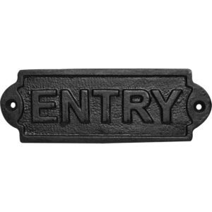 Cast Iron Entry Door Sign