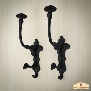 Fancy Victorian Cast Iron Wall Hook - Set of 2