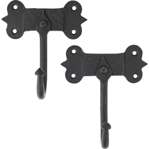 Rustic Cast Iron Wall Hook - Set of 2