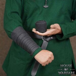 Woolen Arm Wraps with Brooches - Grey