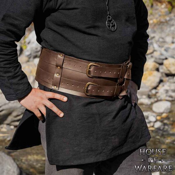 Wide Medieval Waist Belt - Brown