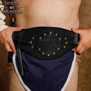 Celtic Warrior Wide Waist Belt - Black