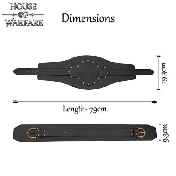 Celtic Warrior Wide Waist Belt - Black