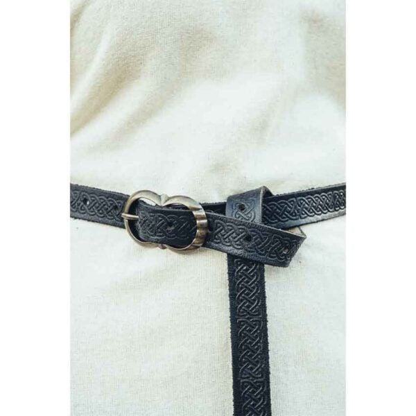 Merle Celtic Leather Belt - Black