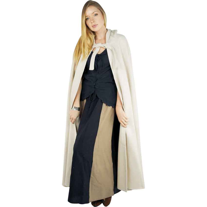 Elinor Classic Medieval Cloak - Natural