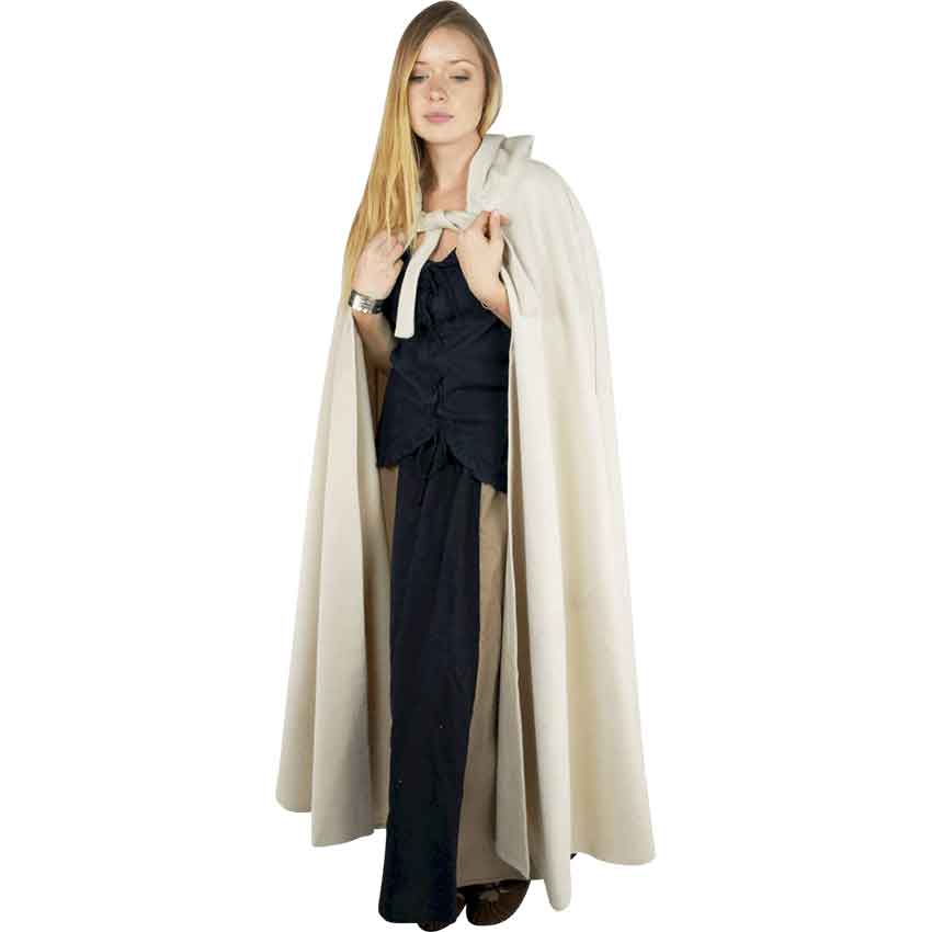 Elinor Classic Medieval Cloak - Natural