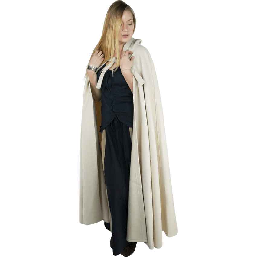 Elinor Classic Medieval Cloak - Natural