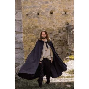 Elinor Classic Medieval Cloak - Black
