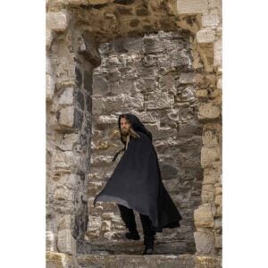 Elinor Classic Medieval Cloak - Black