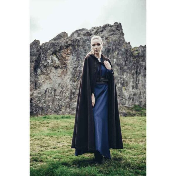 Alma Embroidered Wool Cloak - Brown