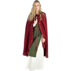 Asidis Hand Embroidered Wool Cloak - Red