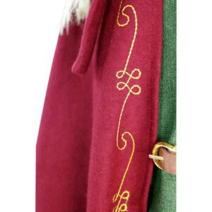 Asidis Hand Embroidered Wool Cloak - Red