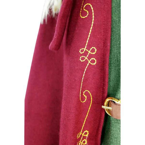 Asidis Hand Embroidered Wool Cloak - Red