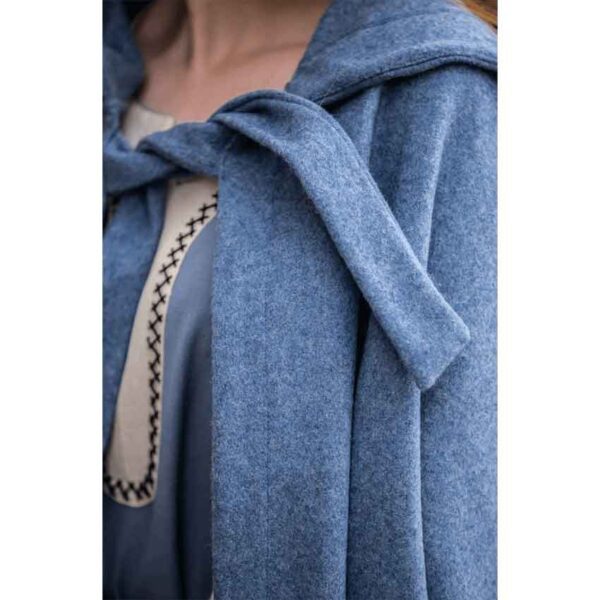 Mila Hooded Medieval Cloak - Dove Blue
