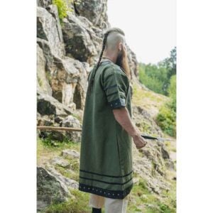 Rollo Leather Trim Viking Tunic - Green