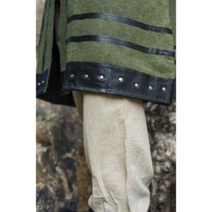 Rollo Leather Trim Viking Tunic - Green