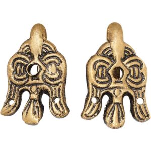 Brass Viking Raven Winingas Hooks - Set of 2