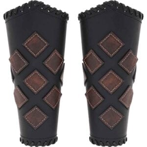 Fantasy Leather Bracers - Black