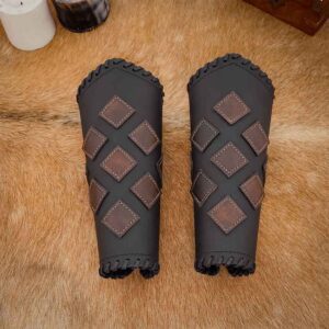 Fantasy Leather Bracers - Black