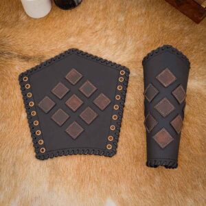 Fantasy Leather Bracers - Black