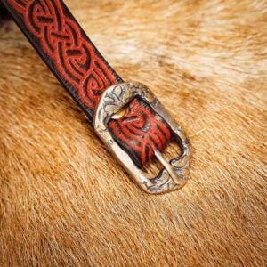 Celtic Knotwork Leather Belt - Brown