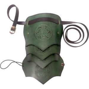 Celtic Horse Leather Pauldron - Green