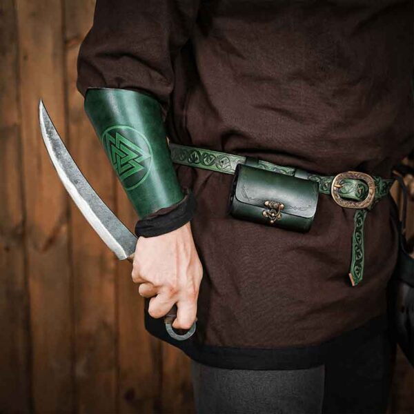Warrior of the Realm Leather Bracers - Green