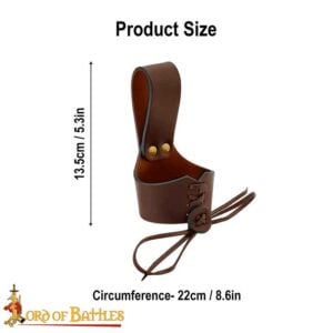 Leather Drinking Horn Holder - Brown