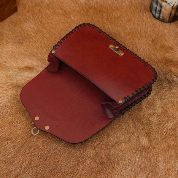 Embossed Celtic Cross Leather Bag - Maroon