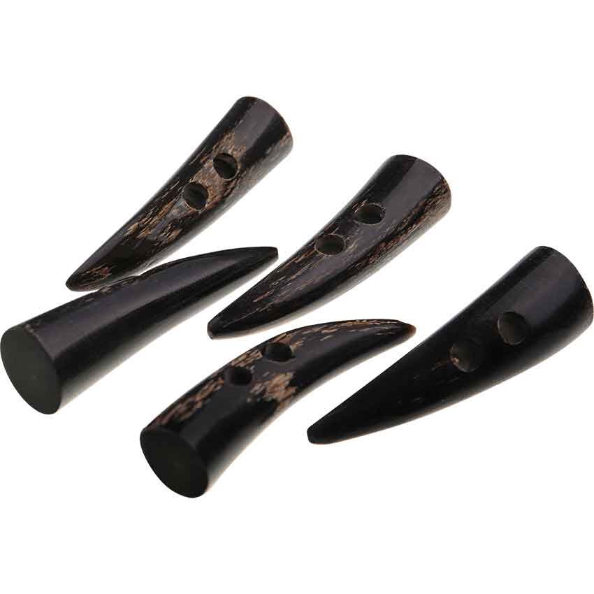 Long Medieval Horn Toggles - Set of 5