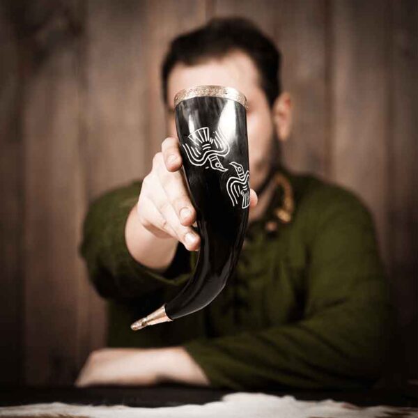 Odin’s Ravens Drinking Horn