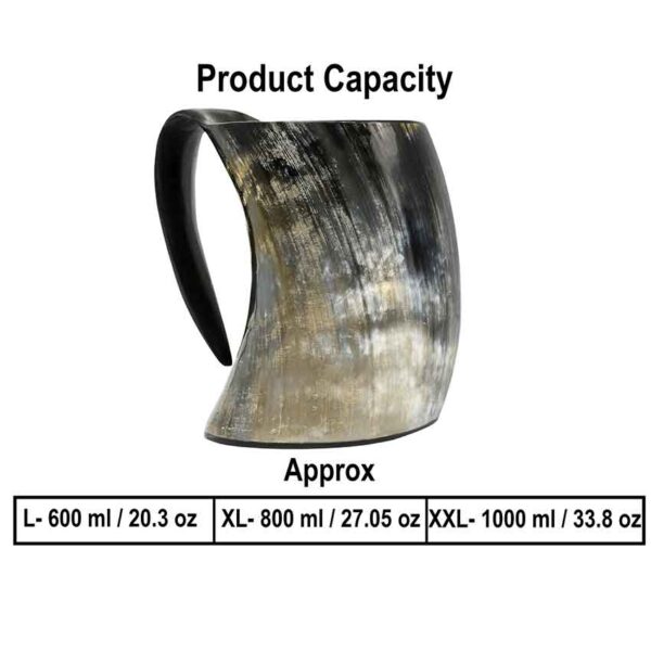 Large Viking Ox Horn Tankard Mug