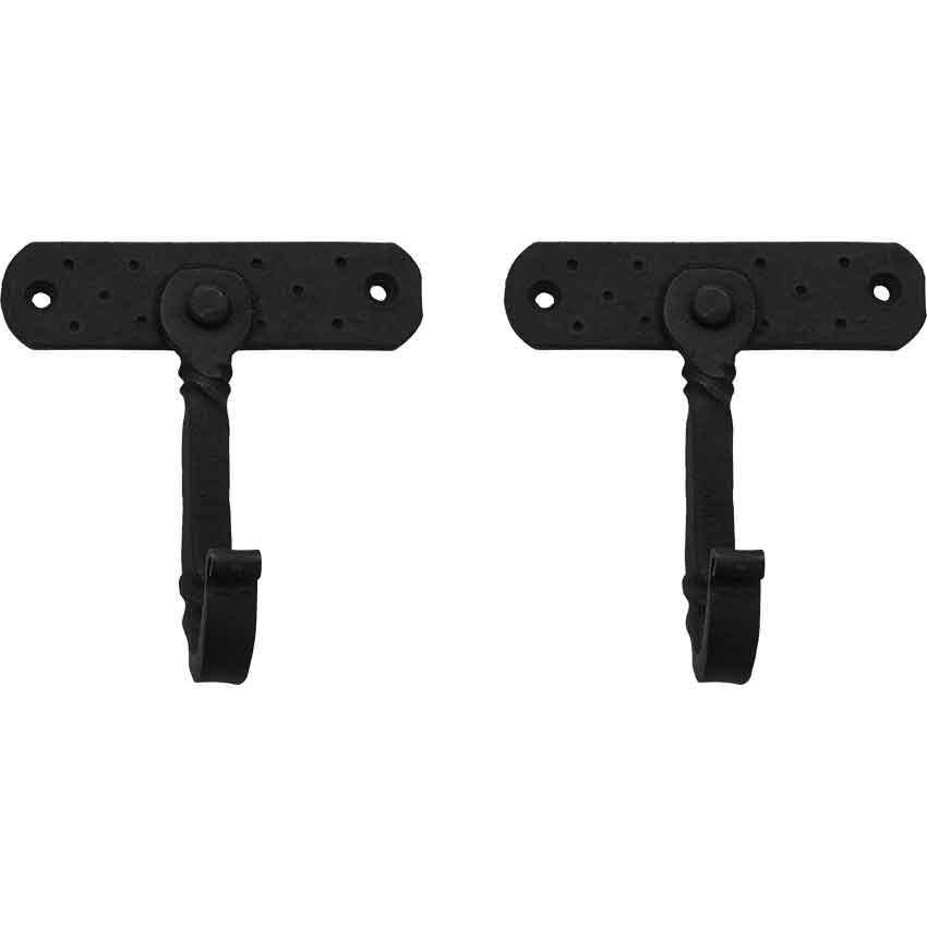Heavy Duty Cast Iron Wall Hooks Set of 2