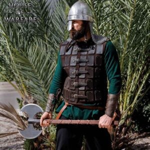 Svend Northern Warrior Leather Bracers - Brown