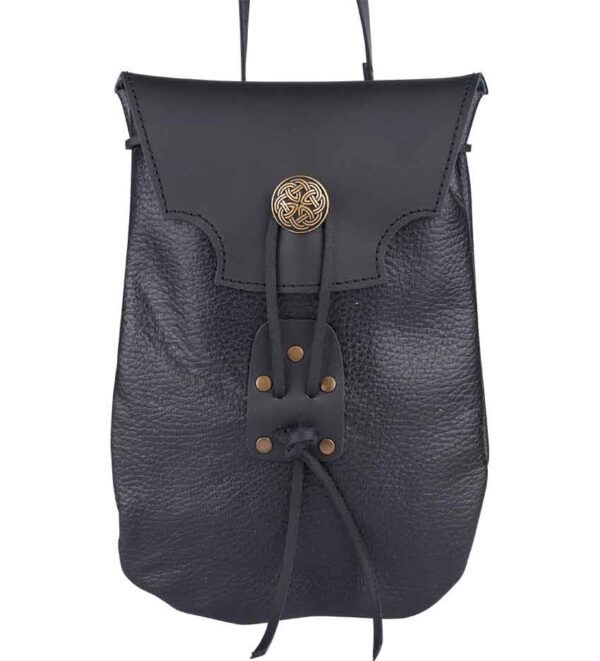 Adventurer's Leather Shoulder Bag - Black